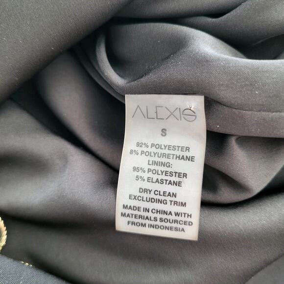 $1311 Alexis Tale Black Midi Dress Dress Golden Ring Chain Sz Small - Picture 11 of 16